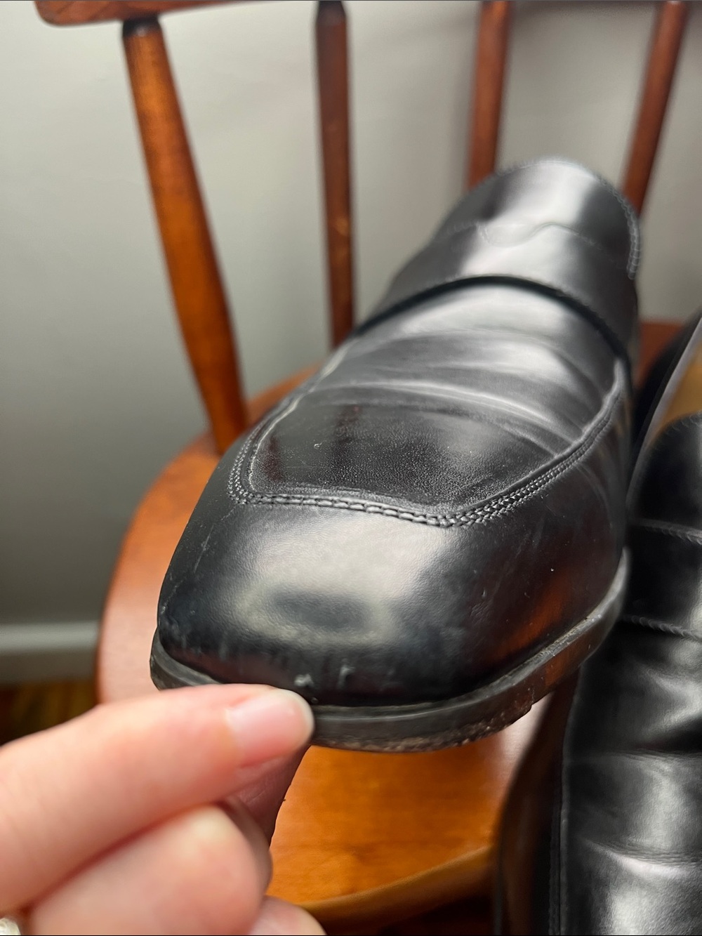 Santoni Black Leather Penny Loafers Italian Made Men’s Size 10 - Picture 7 of 10